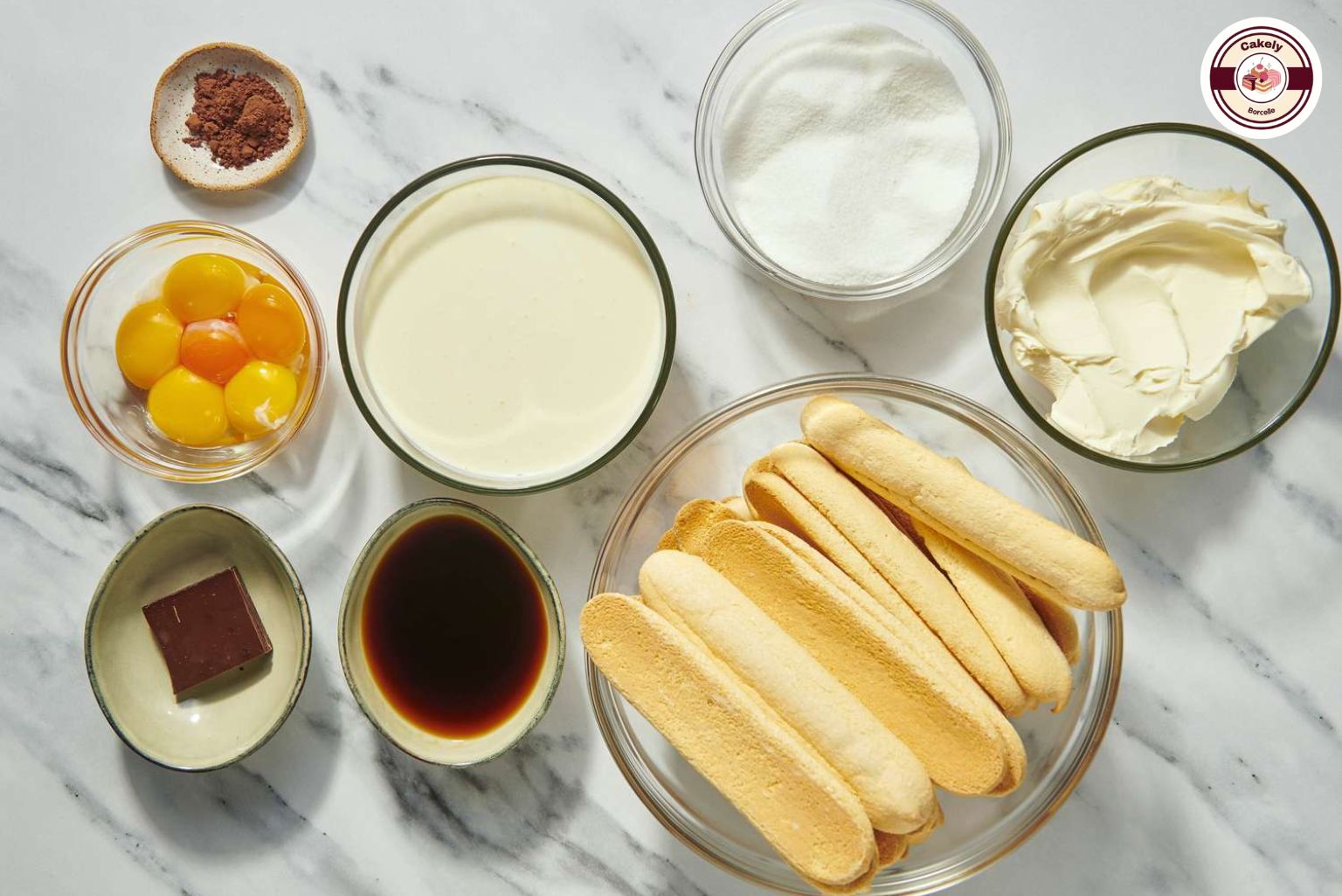 nguyên liệu trong cách làm tiramisu truyền thống