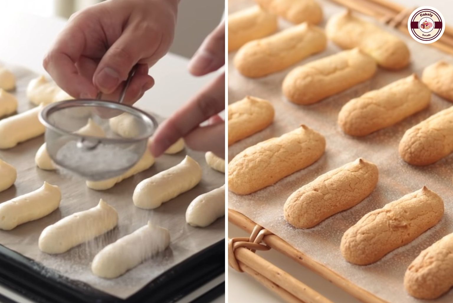 Tạo hình và nướng cốt bánh tiramisu dâu