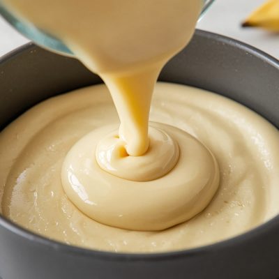 Lớp flan và cheesecake trong bánh cheesecake flan